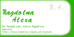 magdolna alexa business card